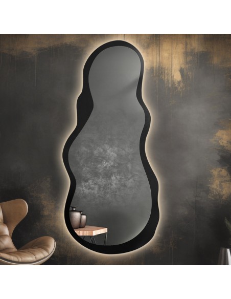 Zrkadlo nepravidelného tvaru s MDF rámom a podsvietením - RISOL V LED RÁME