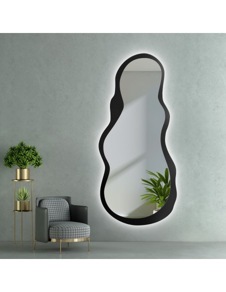 Zrkadlo nepravidelného tvaru s MDF rámom a podsvietením - RISOL V LED RÁME