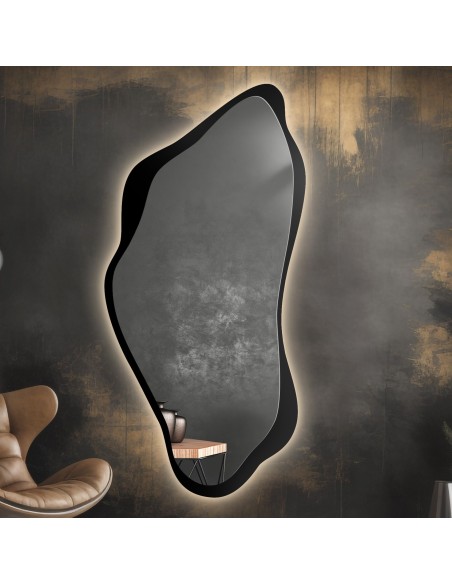 Zrkadlo nepravidelného tvaru s MDF rámom a podsvietením - PIENA V LED RÁME