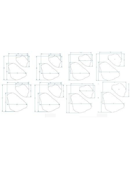 Súprava zrkadiel s nepravidelným tvarom a osvetlením - MORION LED