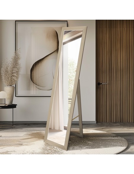 Stojace zrkadlo v ráme zo surového dreva v škandinávskom štýle - 5005