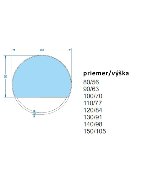 Okrúhle zrkadlo v zlatom MDF ráme SLIM s voľným priestorom - OLENA