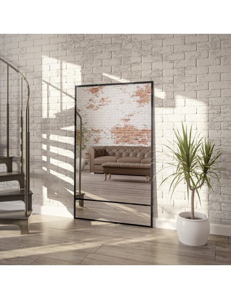 Loftové zrkadlo s priečkami – NORDI – farba rámu na výber