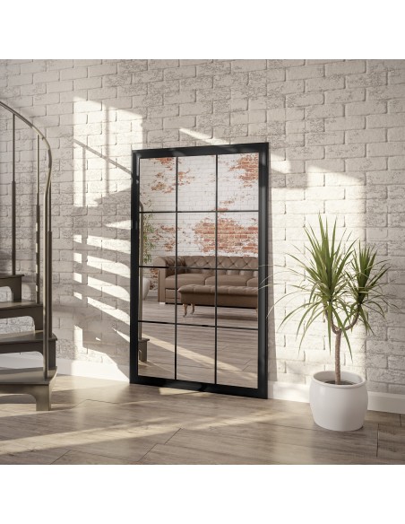 Loftové zrkadlo s priečkami – TELIMENA – farba rámu na výber