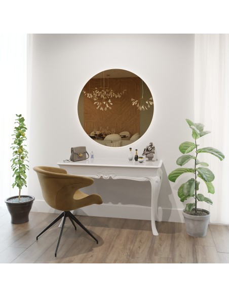 Barevné kruhové dekorativní zrcadlo - KLEO - barva panelu podle vašeho výběru