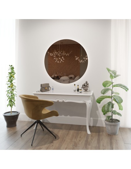 Barevné kruhové dekorativní zrcadlo - KLEO - barva panelu podle vašeho výběru