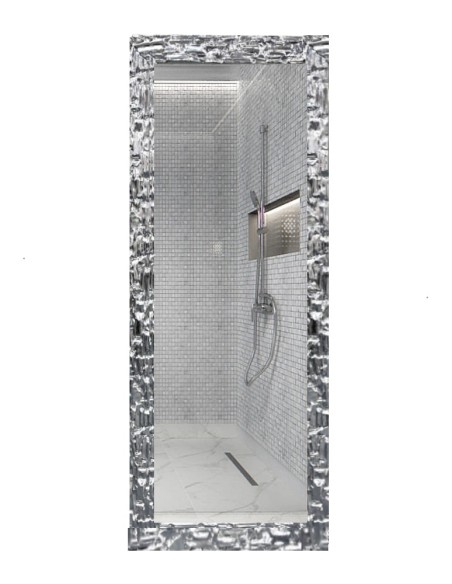 Luxusné nástenné zrkadlo v bohato zdobenom striebornom ráme - 9003002