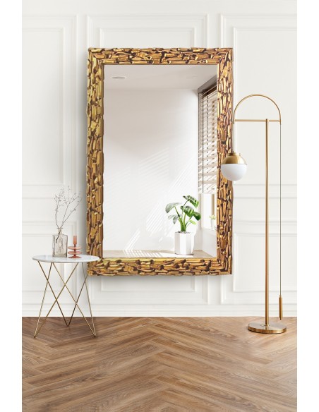 Luxusné nástenné zrkadlo v bohato zdobenom zlatom ráme - 9003001