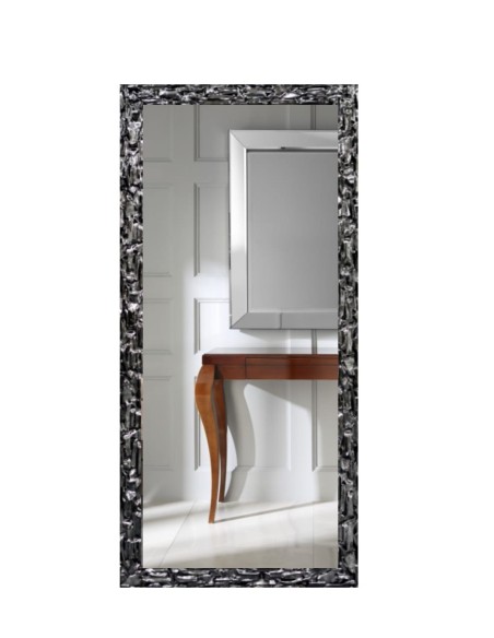 Luxusné nástenné zrkadlo v bohato zdobenom grafitovom ráme - 9003003