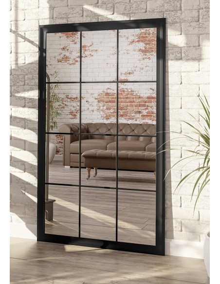 Loftové zrkadlo s priečkami – TELIMENA – farba rámu na výber