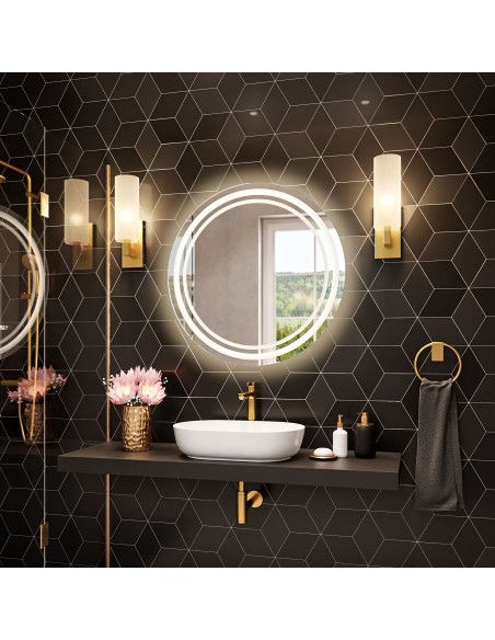 Okrúhle kúpeľňové zrkadlo s osvetlením MAIA DUO LED