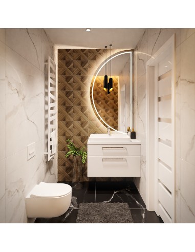 Polkruhové pieskované kúpeľňové...