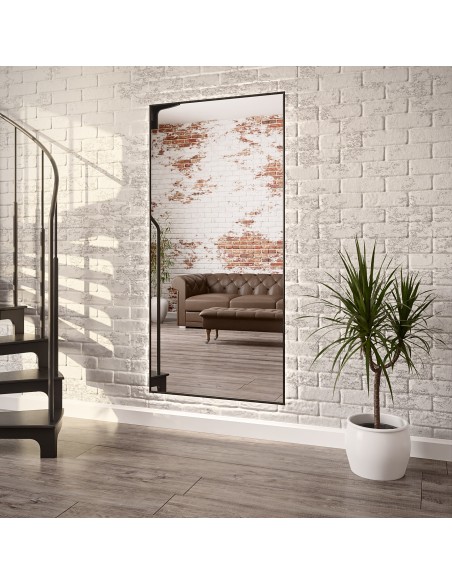 Obdĺžnikové zrkadlo v minimalistickom čiernom ráme - 1201 - farba rámu podľa vášho výberu