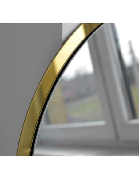 Okrúhle zrkadlo v ráme so zlatým leskom - BELLA