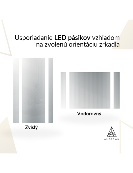 Obdĺžnikové kúpeľňové zrkadlo s osvetlením - FLAWIA LED