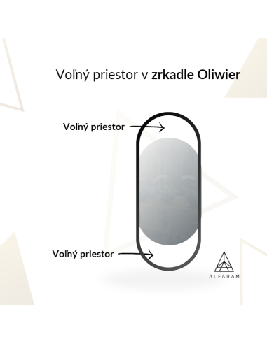 Oválne zrkadlo v čiernom matnom mdf...
