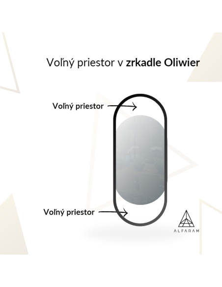 Oválne zrkadlo v čiernom matnom mdf ráme - OLIWIER - farba rámu podľa vášho výberu