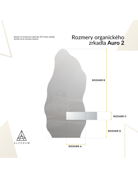 Zrkadlo s nepravidelným tvarom s výrezom pre skrinku so svietením - AURO 2 LED