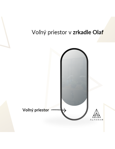 Oválne zrkadlo v čiernom matnom mdf...