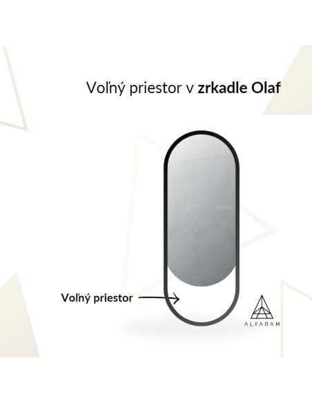 Oválne zrkadlo v čiernom matnom mdf ráme - OLAF - farba rámu podľa vášho výberu