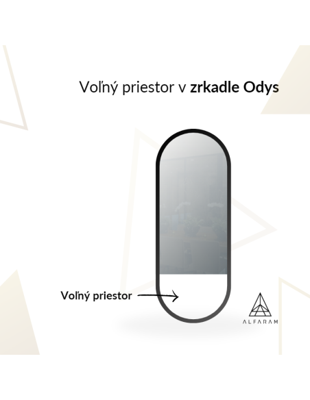 Oválne zrkadlo v matnom čiernom ráme z MDF - ODYS - farba rámu na výber.