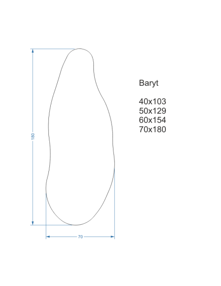 Dekoratívne zrkadlo s organickým tvarom - BARYT