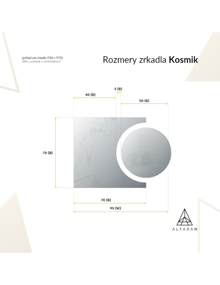 Súprava kúpeľňových zrkadiel kruh a kométa s podsvietením - KOSMIK LED