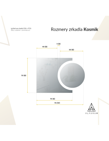 Súprava kúpeľňových zrkadiel kruh a...