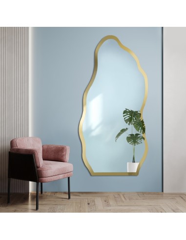 Nepravidelné zrkadlo v zlatom lesklom...