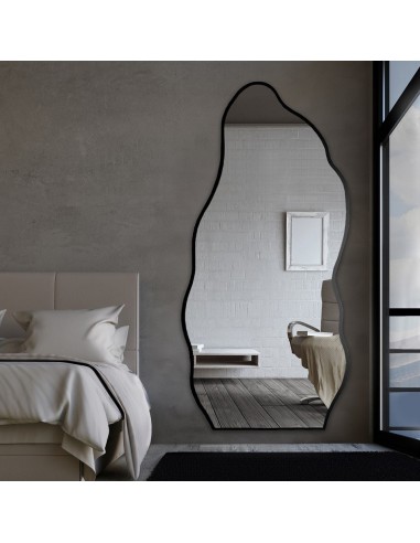 Zrkadlo s organickym tvarom v ráme -...