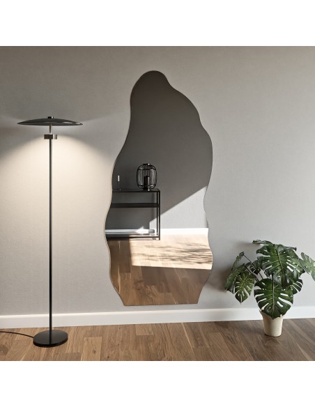 Dekoratívne polovičné oválne zrkadlo s organickým tvarom - AURO 2