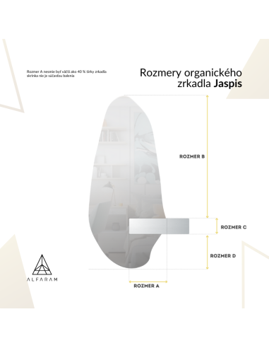 Zrkadlo s nepravidelným tvarom s...