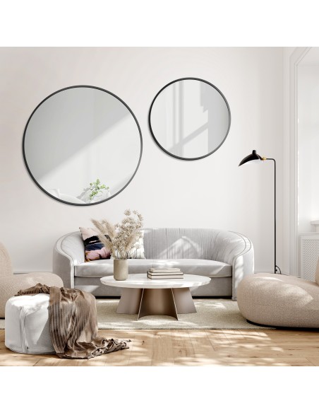 Okrúhle zrkadlá s čiernym rámom MDF SLIM - OTYLIA SÚPRAVA - farba rámu podľa vášho výberu