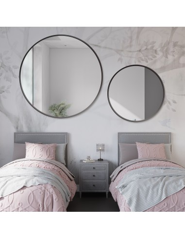 Okrúhle zrkadlá s čiernym rámom MDF...