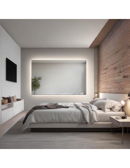 Obdĺžnikové kúpeľňové zrkadlo leštené s možnosťou osvetlenia - AGIS LED na mieru