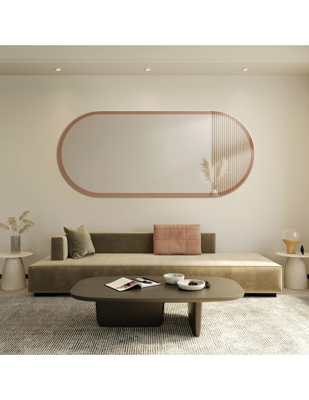 Oválne zrkadlo v zlatom lesklom ráme - BONITA