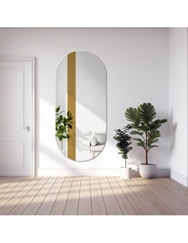 Oválne zrkadlo s ozdobným pruhom v...