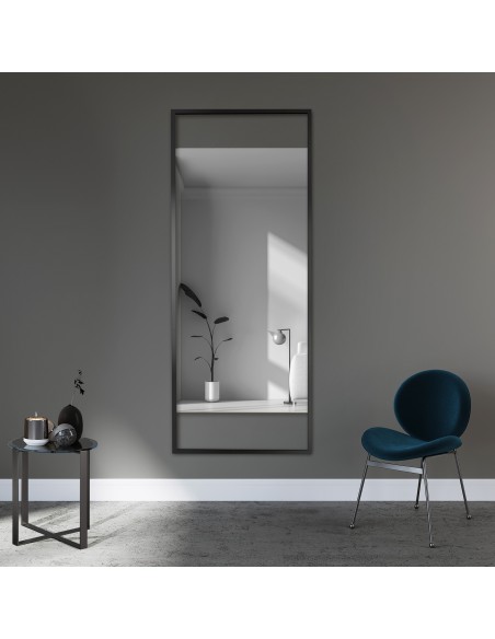 Zrkadlo v čiernom ráme s otvorenými priestormi zhora nadol - ERATO - farba rámu podľa vášho výberu