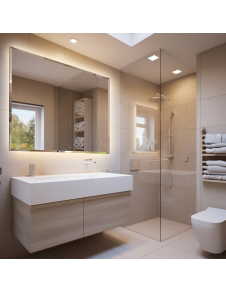 Obdĺžnikové osvetlené zrkadlo s fazetou - FAZA LED