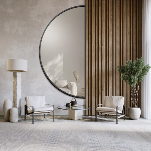 Polkruhové zrkadlo v zlatom... 2