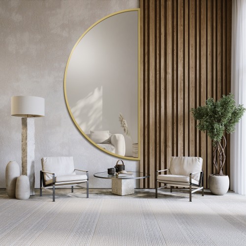 Polkruhové zrkadlo v zlatom...