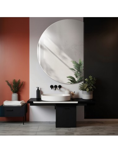 Kúpeľňové zrkadlo okrúhle so skoseným...