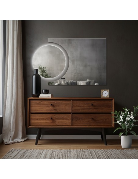 Súprava kúpeľňových zrkadiel kruh a kométa s podsvietením - KOSMIK LED