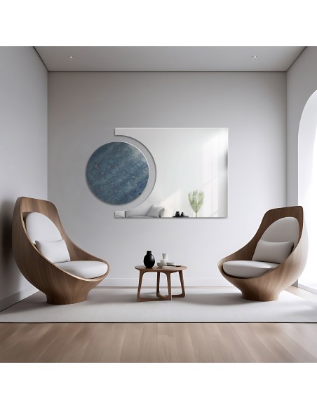 Súprava kúpeľňových zrkadiel kruh a kométa s dekoratívnym panelom - KOSMIK II