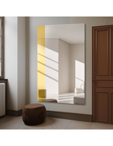 Veľké dekoratívne zrkadlo so zlatým lesklým pruhom - MORGAN