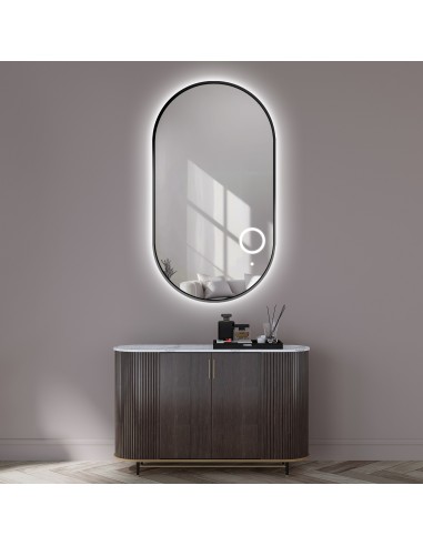 Oválne zrkadlo v ráme s led zoom zrkadlom - OLI LED PREMIUM