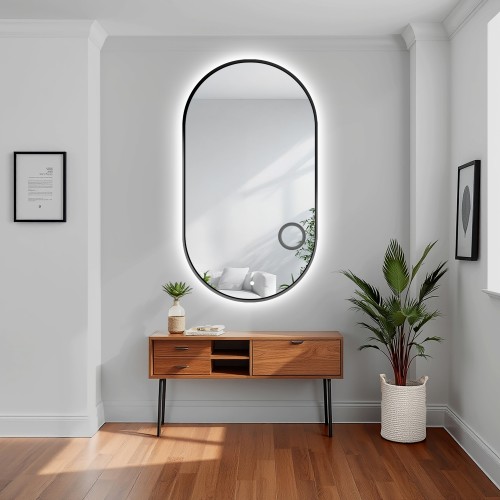 Oválne zrkadlo v ráme so...