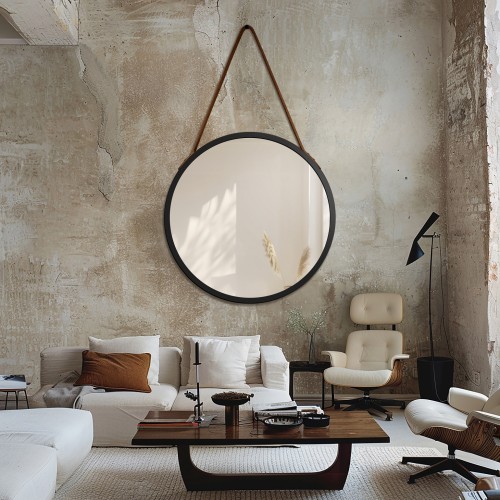 Okrúhle zrkadlo v čiernom...