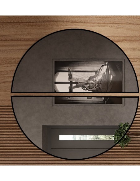 Súprava polovíc kruhu v čiernom MDF ráme SLIM - SÚPRAVA HILDA - farba rámu na výber