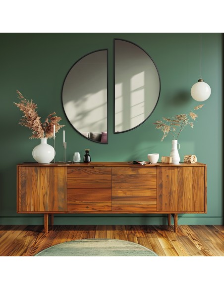 Súprava polovíc kruhu v čiernom MDF ráme SLIM - SÚPRAVA HILDA - farba rámu na výber